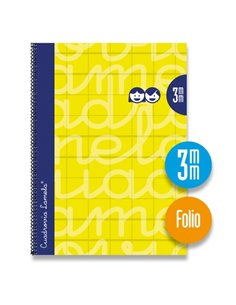 Lamela Cahier Spirale Avec 80 Feuilles de 90g/m2 Avec Margen - Format Folio - Pauta Cuadrovia de 3mm - Cubierta Extra Dura - Pap