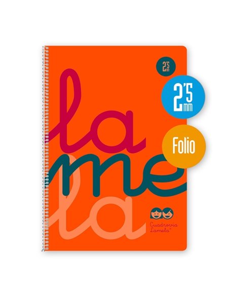 Lamela Cahier Spirale Avec 80 Feuilles de 90g/m2 Avec Margen - Format Folio - Pauta Cuadrovia de 2.5mm - Cubierta de Polipropile