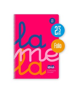 Lamela Cahier Spirale Avec 80 Feuilles de 90g/m2 Avec Margen - Format Folio - Pauta Cuadrovia de 2.5mm - Cubierta de Polipropile