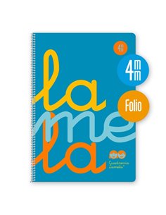 Lamela Cahier Spirale Avec 80 Feuilles de 90g/m2 Avec Margen - Format Folio - Pauta Cuadrovia de 4mm - Cubierta de Polipropileno