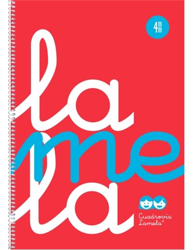Lamela Cahier Spirale Avec 80 Feuilles de 90g/m2 Avec Margen - Format Folio - Pauta Cuadrovia de 4mm - Cubierta de Polipropileno
