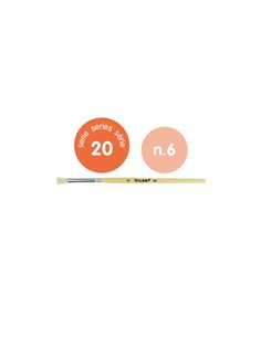 Milan 20 Pack de 6 Pinceles Pour Estarcido Numero 6 - Sac Avec Colgador - Pelo Corto - Couleur Bois Clair