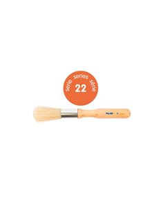 Milan 22 Pack de 3 Pinceles Pour Estarcido - Sac Avec Colgador - Pelo Largo - Mango Grueso - Couleur Bois Clair