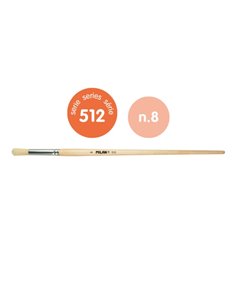 Milan 512 Pack de 6 Pinceles Redondos Pour Oleo Numero 8 - Sac Avec Colgador - Cerda Natural - Couleur Bois Clair