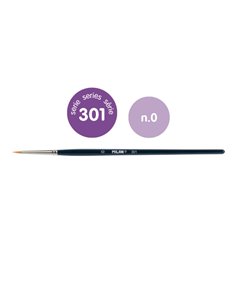 Milan 301 Pack de 12 Pinceles Pour Trabajos Finos Numero 0 - Sac Avec Colgador - Pelo Sintetico - Couleur Noir