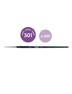 Milan 301 Pack de 12 Pinceles Pour Trabajos Finos Numero 4/0 - Sac Avec Colgador - Pelo Sintetico - Couleur Noir