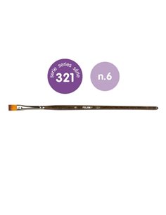Milan 321 Pack de 12 Pinceles Planos Numero 6 - Sac Avec Colgador - Pelo Sintetico - Couleur Bois Foncé