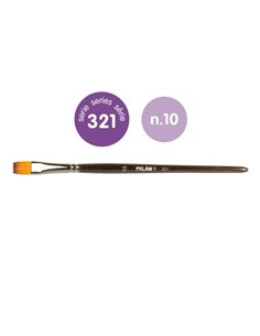 Milan 321 Pack de 6 Pinceles Planos Numero 10 - Sac Avec Colgador - Pelo Sintetico - Couleur Bois Foncé