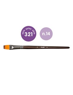 Milan 321 Pack de 3 Pinceles Planos Numero 14 - Sac Avec Colgador - Pelo Sintetico - Couleur Bois Foncé