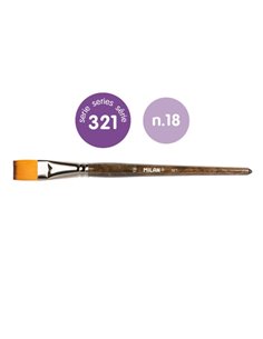 Milan 321 Pack de 3 Pinceles Planos Numero 18 - Sac Avec Colgador - Pelo Sintetico - Couleur Bois Foncé