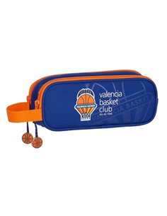Safta Valencia Basket Trousse - 2 Compartiments Avec Cremalleras - Anse Latéral - 1L - 210x60x80mm - Couleur Bleu Foncé