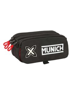 Safta Munich Vulcan Trousse - 3 Compartiments Avec Cremalleras - Poche avant - Ruban Adaptable - 1.72L - 215x80x100mm - Couleur 