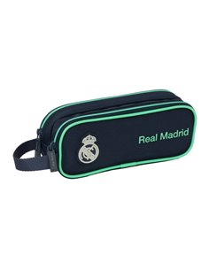 Safta Real Madrid 2ª Equipacion 25/26 Trousse - 2 Compartiments Avec Cremalleras - Anse Latéral - 1L - 210x60x80mm - Couleur Ble