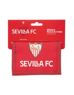Safta Sevilla FC Billetera - Cabecera Pour Colgar - Fermeture Avec Velcro - Compartiments Internos - Poche Avec Fermeture éclair
