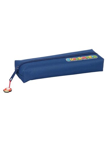 Safta Super Mario Mamma Mia Trousse - Fermeture éclair - Goma Élastique - 0.53L - 220x70x40mm - Couleur Bleu Foncé