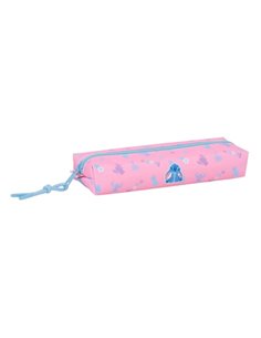 Safta Stitch Bright Trousse - Fermeture éclair - Goma Élastique - 0.53L - Acabado Brillante - 220x70x40mm - Couleur Rose