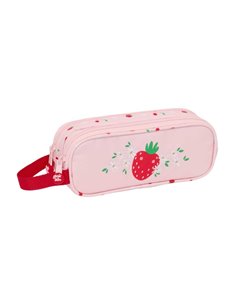 Safta Glowlab Frutitas Trousse - 2 Compartiments Avec Cremalleras - Anse Latéral - 1L - 210x60x80mm - Couleur Rose