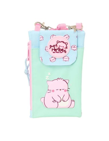 Safta Pembe The Pink Cat Monedero Portamovil Jusqu'à 6.9" - Compartimento Avec Fermeture éclair - Cordon Réglable - 0.19L - 100x