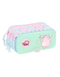Safta Pembe The Pink Cat Trousse - 3 Compartiments Avec Cremalleras - Poche avant - Ruban Adaptable - 1.72L - 215x80x100mm - Cou
