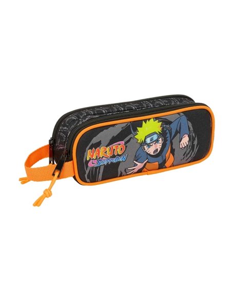 Safta Naruto Trousse - 2 Compartiments Avec Cremalleras - Anse Latéral - 1L - 210x60x80mm - Couleur Noir