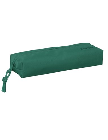 Safta Trousse - 0.53L - Rectangulaire - Fermeture éclair - Goma Élastique - 220x70x40mm - Couleur Vert