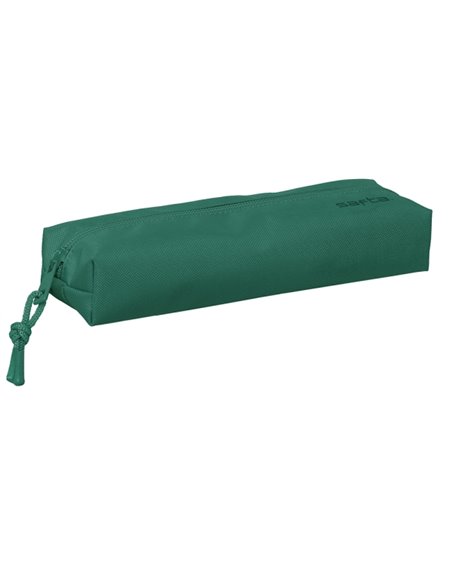Safta Trousse - 0.53L - Rectangulaire - Fermeture éclair - Goma Élastique - 220x70x40mm - Couleur Vert