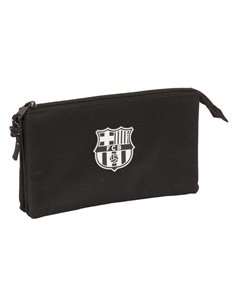 Safta F.C.Barcelona Chica Trousse - 3 Compartiments Avec Cremalleras - 0.6L - Poche Intérieur - 220x30x120mm - Couleur Noir