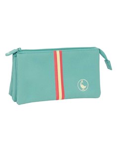 Safta le Ganso Basics Aquarelle Trousse - 3 Compartiments Avec Cremalleras - Poche Intérieur - 0.6L - 220x30x120mm - Couleur Men