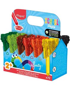 Maped Couleur`Peps Infinity Jumbo Pack de 72 Lapices de Couleurs de Larga Duracion - Hecho Totalmente de Mina - Couleurs assorti