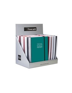 Finocam Présentoir Avec 15 Agendas de Spirale Surtidas - Annuel 2026 - Format E10 - Couleur Assortis