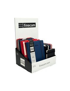 Finocam Minimal Textura Présentoir Avec 12 Agendas Surtidas - Annuel 2026 - Couverture rigide - Fermeture Avec Goma Élastique - 