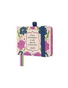 Finocam Minimal Design Agenda - Annuel 2026 - Couverture rigide - Fermeture Avec Goma Élastique - Format M0 - 108x16x77mm - Sema