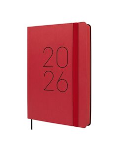 Finocam Flexi Lisa Agenda - Annuel 2026 - Couverture souple - Format FA5 - 151x23x214mm - 1 Dia Par Pagina - Couleur Rouge