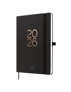 Finocam Capri Agenda Internacional - Annuel 2026 - Format FA5 - 153x13x214mm - Semaine sur 2 pages en Vertical - Couleur Noir