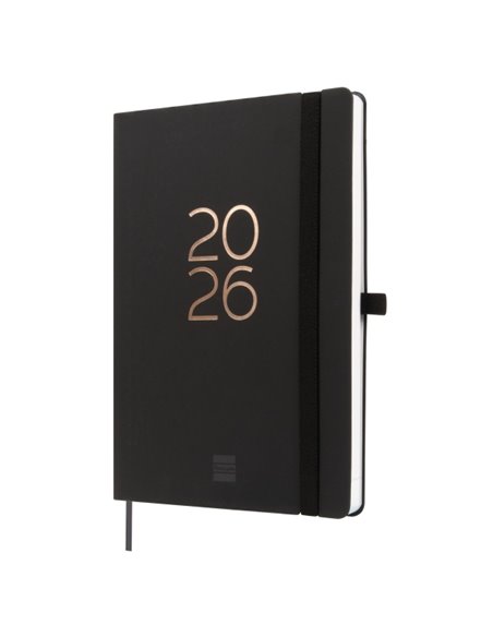 Finocam Capri Agenda Internacional - Annuel 2026 - Format FA5 - 153x13x214mm - Semaine sur 2 pages en Vertical - Couleur Noir