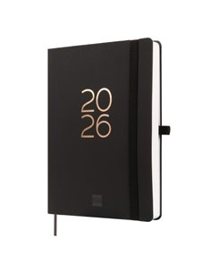 Finocam Capri Agenda Internacional - Annuel 2026 - Format FA5 - 153x23x214mm - 1 Dia Par Pagina - Couleur Noir