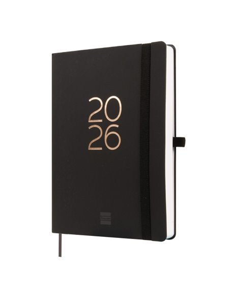 Finocam Capri Agenda Internacional - Annuel 2026 - Format FA5 - 153x23x214mm - 1 Dia Par Pagina - Couleur Noir