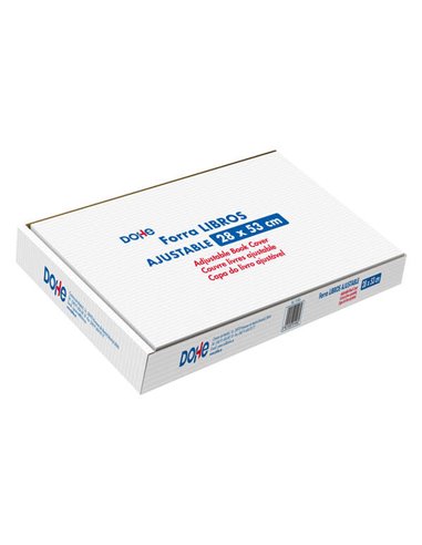 Dohe Boîte de 100 Cubiertas Protectoras de Libros - Solapa Adhesiva Reposicionable - Taille 28x53cm - Material PVC 120 micras