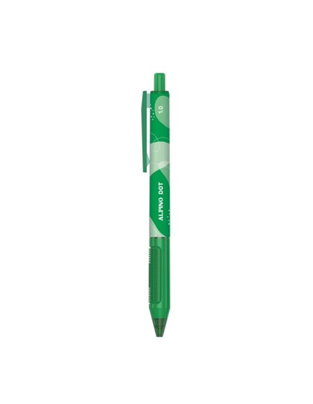 Alpino Dot Stylo à bille Retractil - Pointe 1mm - Agarre Doux - Couleur Vert