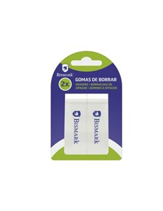 Bismark Pack de 2 Gomas Plasticas 2.5x7cm - Couleur Blanc
