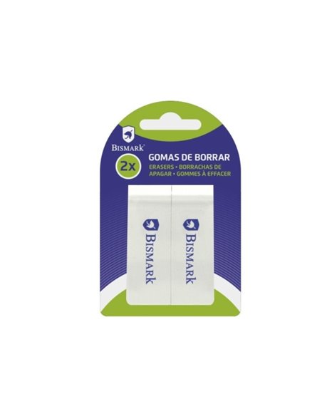 Bismark Pack de 2 Gomas Plasticas 2.5x7cm - Couleur Blanc