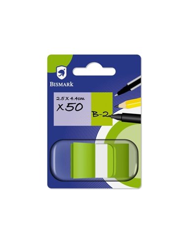 Bismark Dispensador Avec 50 Marcadores Reposicionables 44 x 25mm - Pour Marcar, Señalar ou Destacar Informacion - Couleur Vert