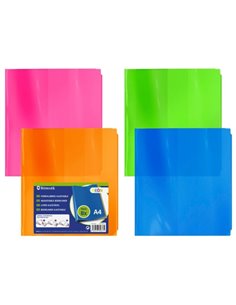 Bismark Pack de 8 Forros Pour Libros 305mm Polipropileno de Couleurs Neon - Solapa Réglable - Facile Forrado en 3 Pasos - Sans N