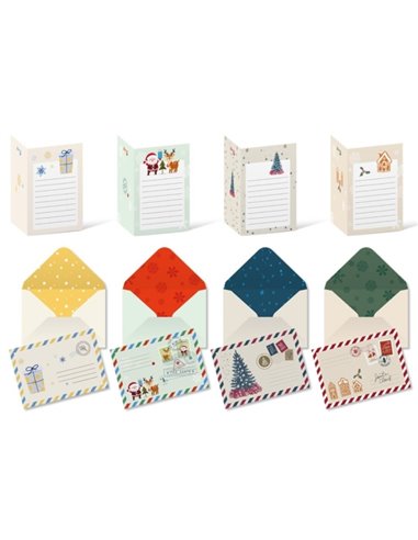 Bismark Pack de 24 Tarjetas de Felicitacion Navideña Avec Sobre - Taille Carte 11.5x17.5cm - Diseños Variados