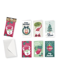 Bismark Pack Avec 6 Tarjetas de Felicitacion Navideña Avec Sobre