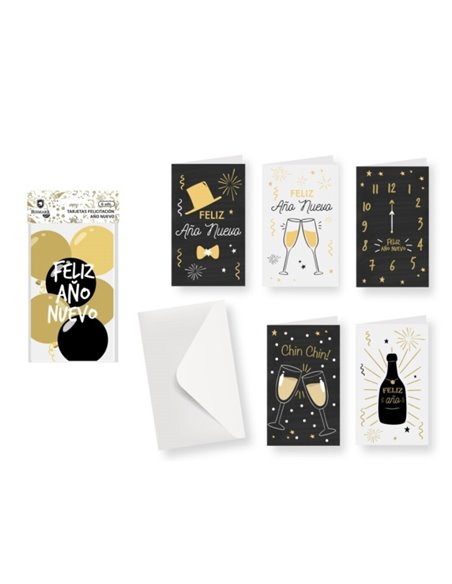 Bismark Pack Avec 6 Tarjetas de Felicitacion de Año Nuevo Avec Sobre