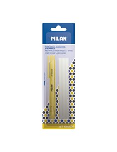 Milan Jet Eraser Portagomas Automatico - Redondo - 3 Gomas de Recambio - Couleurs assorties