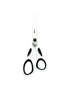 Milan Ciseaux Bureau Avec Cuchilla de Acier Inoxydable - Mango de Plastico Blanc Ergonomique - Longueur 20,5cm - Couleur Blanc