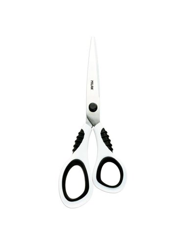 Milan Ciseaux Bureau Avec Cuchilla de Acier Inoxydable - Mango de Plastico Blanc Ergonomique - Longueur 20,5cm - Couleur Blanc