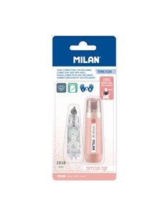 Milan 430 Since 1918 Ruban Correctora - Presentacion en Blister - Comprend Recambio - 5mm x 6m - Couleur Rose